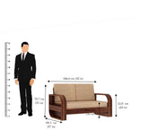 Denzaderb Solid Sheesham Wood 2 Seater Sofa (Natural Finish)